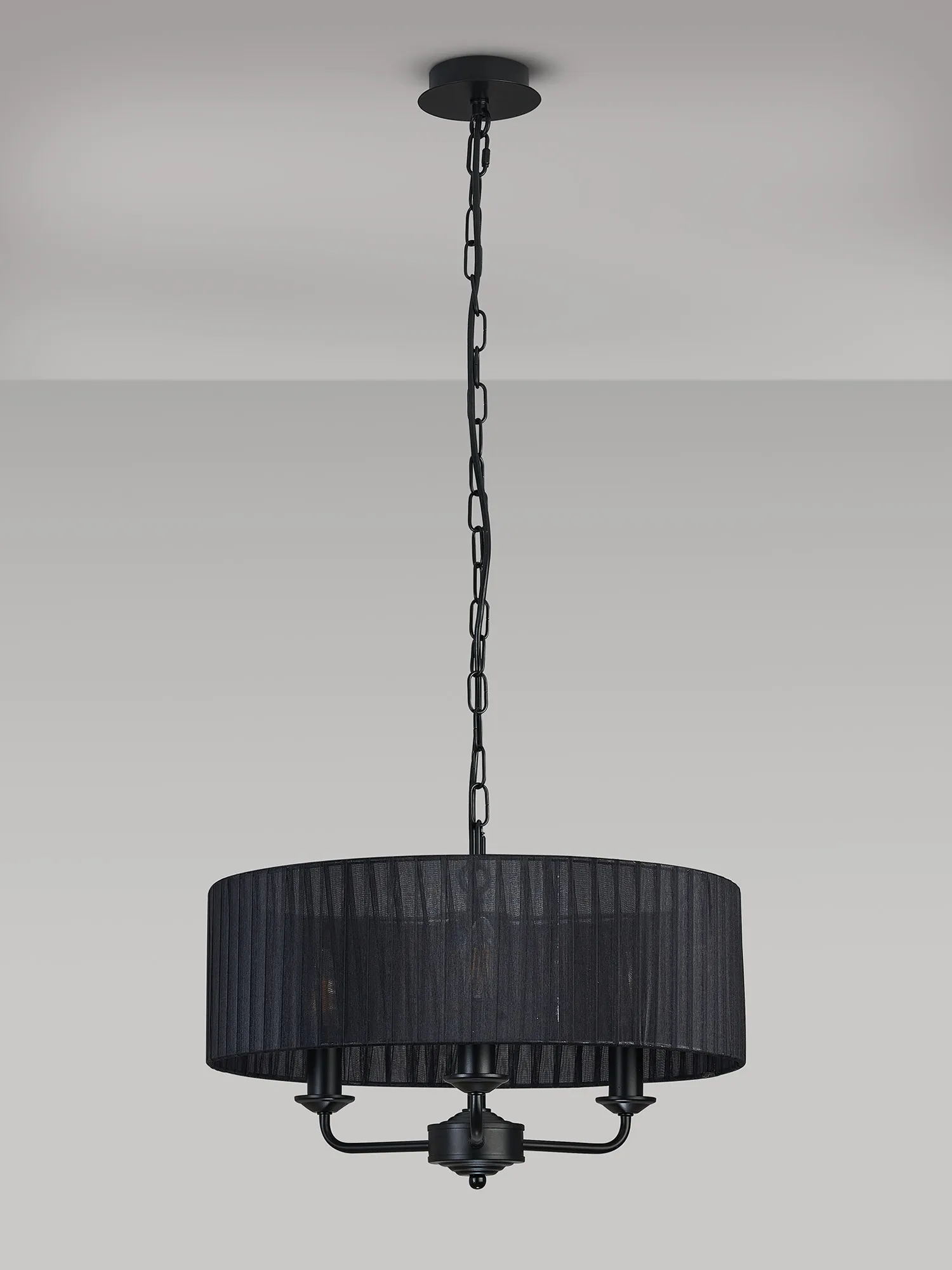 Banyan 45cm 3 Light Pendant Matt Black, Black DK1027  Deco Banyan MB BL